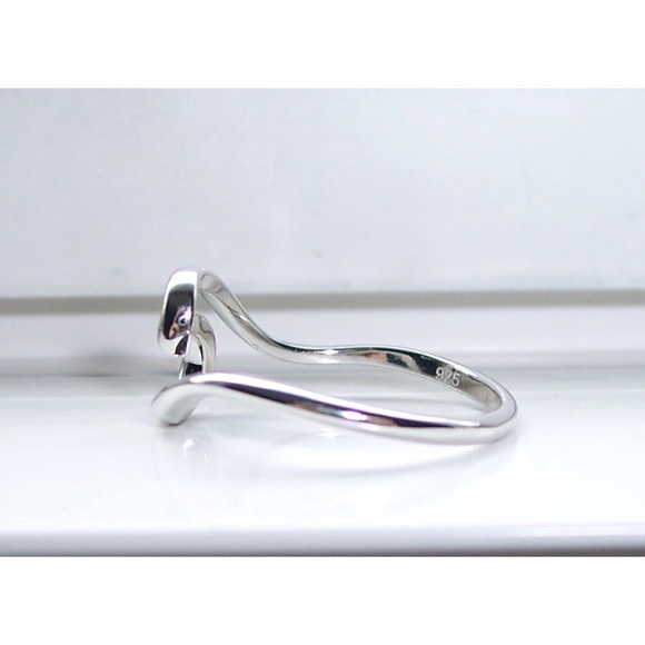 925 STERLING SILVER Ocean Wave High Polished Ring - Picture 7 of 13